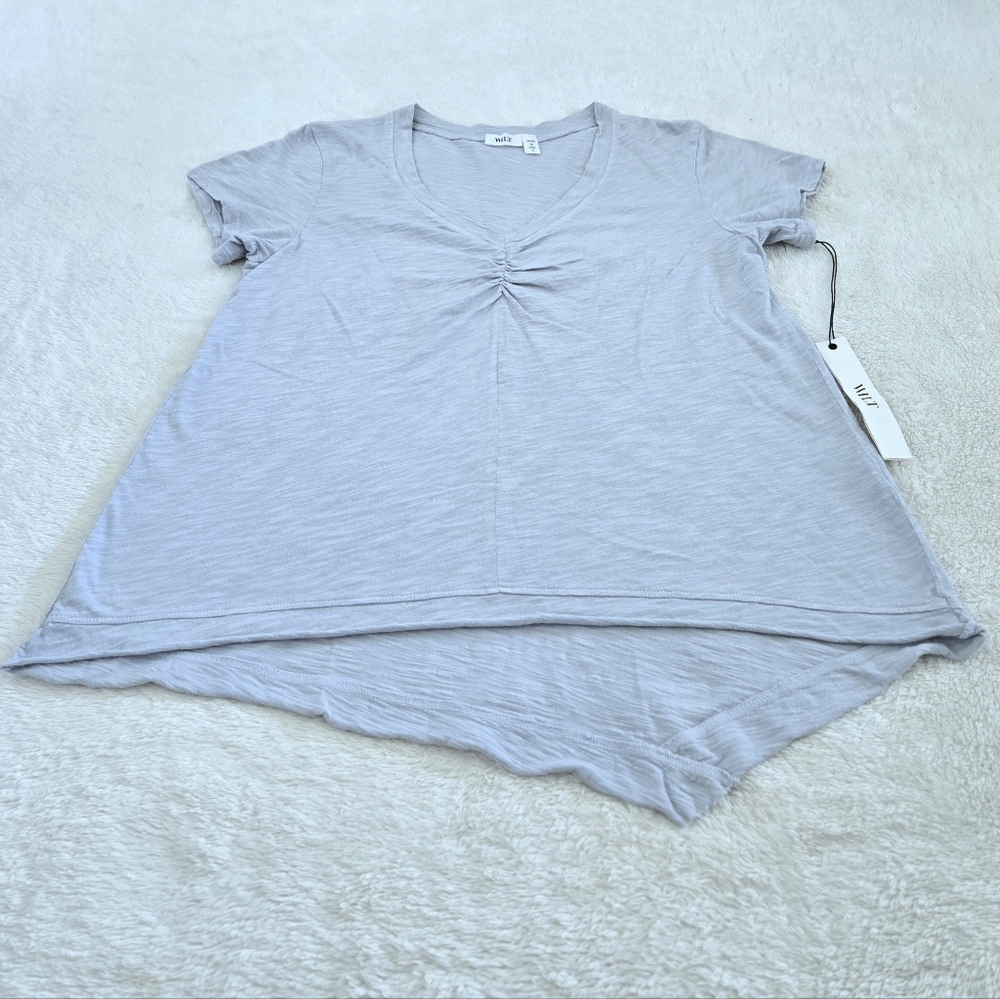 Wilt🥀 Dusty Blue💙-Grey🩶 Slub Knit V-Neck Top - NWT - Picture 14 of 15